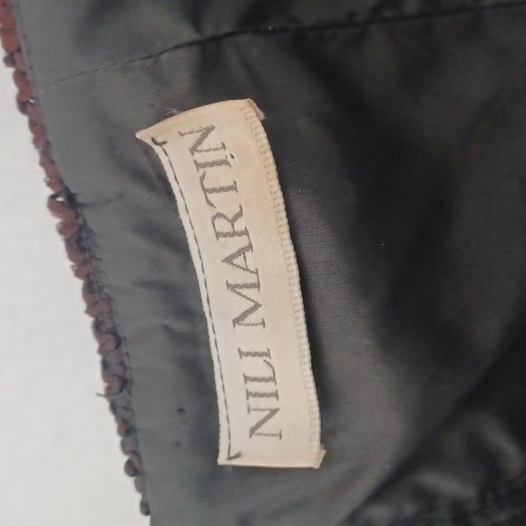 Vintage Nili Martin Cocktail Dress, Dark Brown Skirt, Varigated Brown Top, Sz 10 - Picture 4 of 12